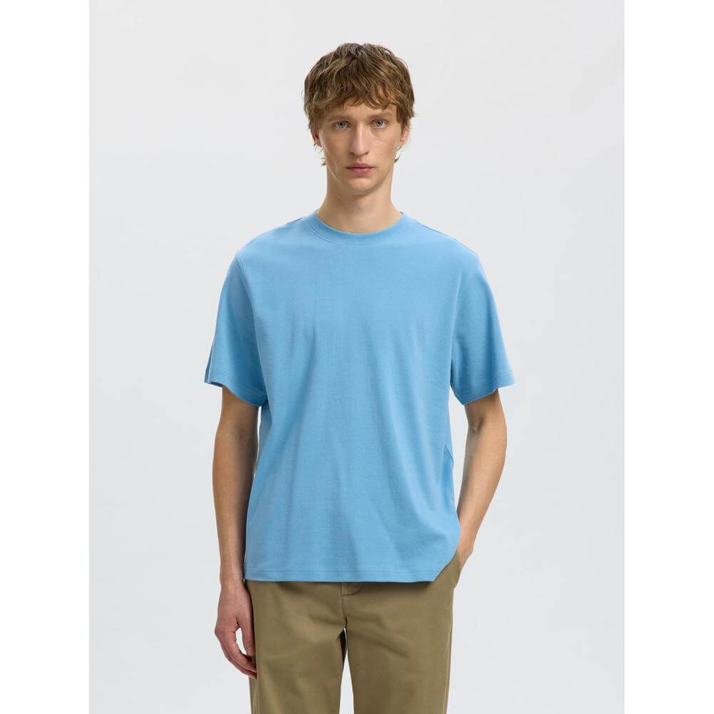 Selected Menswear Taj Mid Wgt Peach Ss O-Neck Tee